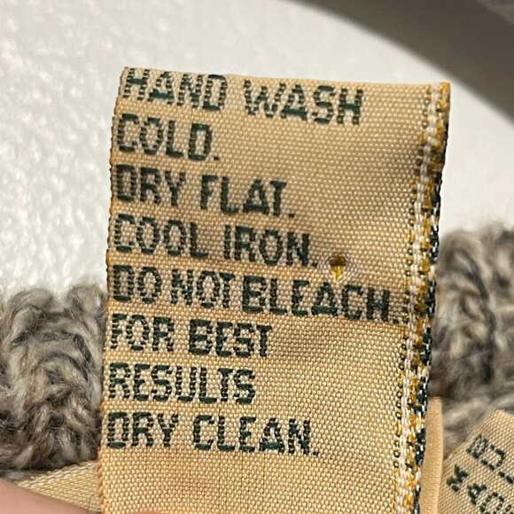 LL Bean Womens VTG Hand Knit Wool Alpaca Cardigan Sz L Cottagecore Granny Chunky - Picture 9 of 9